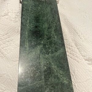 Green Marble Charcuterie/Cheese Board With Silver Metal Grapes 17.5x6